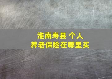 淮南寿县 个人养老保险在哪里买